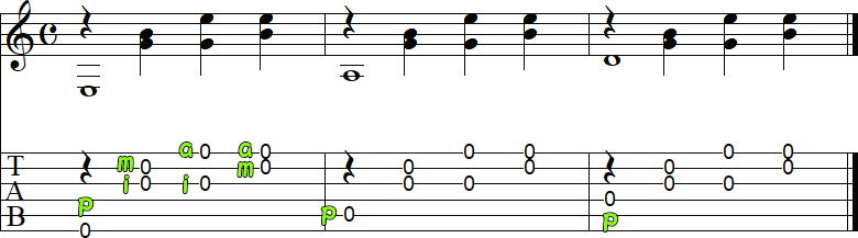 弦を同時に弾く練習2の小節画像