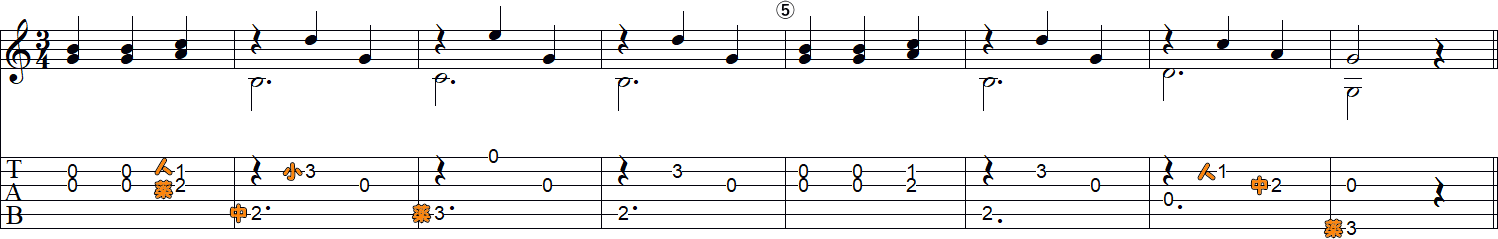 カルリのワルツ2(1～8小節目)の譜面